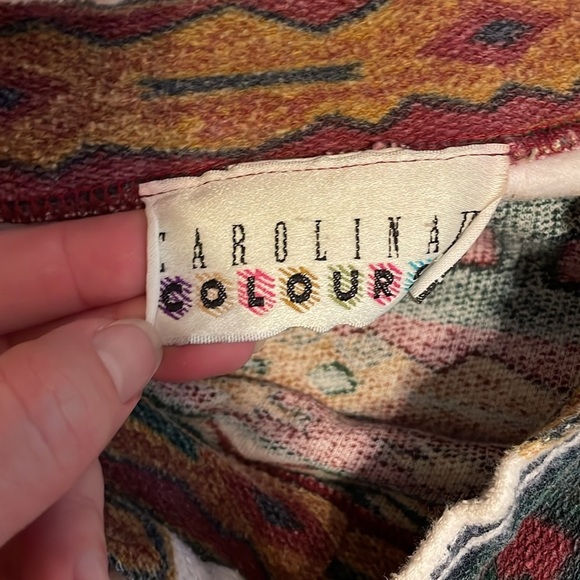 Vintage women’s 22 shirt pullover Aztec western 3/4 sleeve drawstring plus XXL - Picture 4 of 6